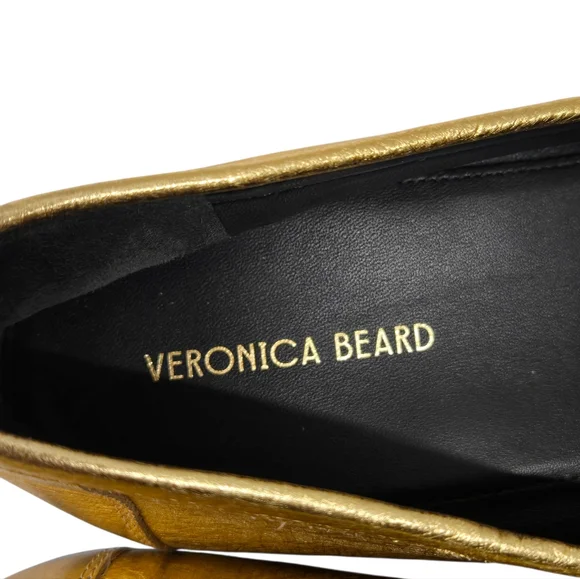 VERONICA BEARD Penny Tassel Loafers Gold Size 10.5 M New